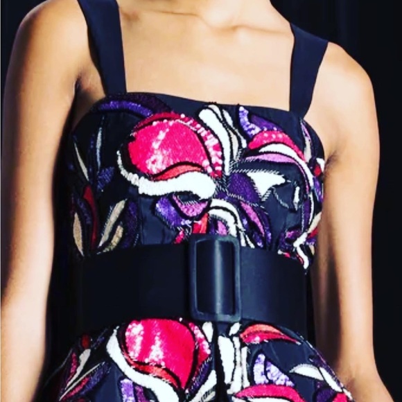 Naeem Khan floral embroidered floral faille top NWT size 14 - Picture 5 of 7